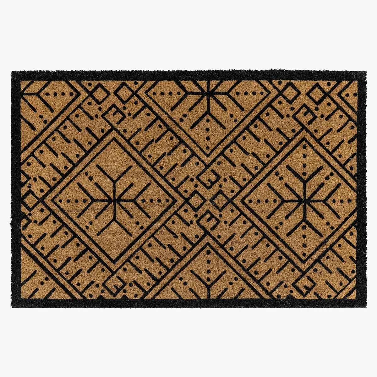 Doormat with Pattern - Black, Natural Coir image
