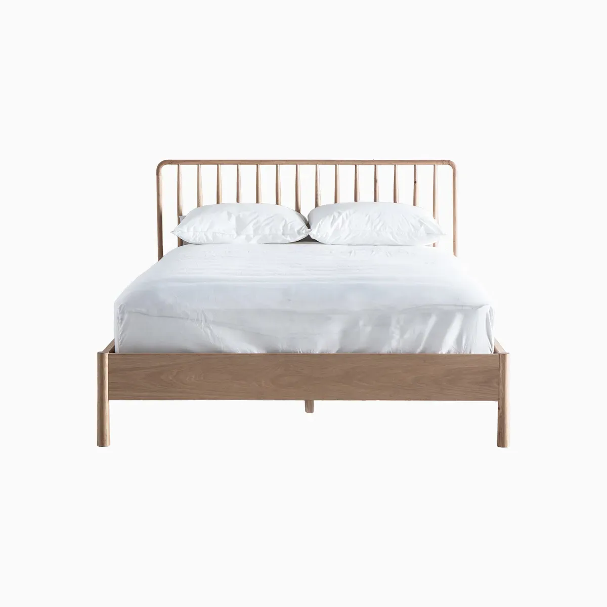 Double Bed Frame with Spindle Headboard - Natural, Oak