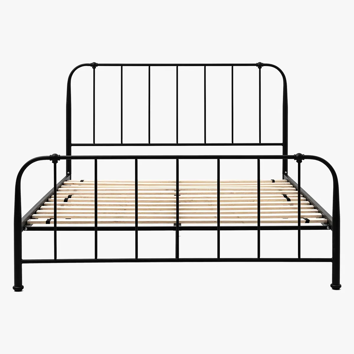 Double Bedstead with Ironwork Frame - Black