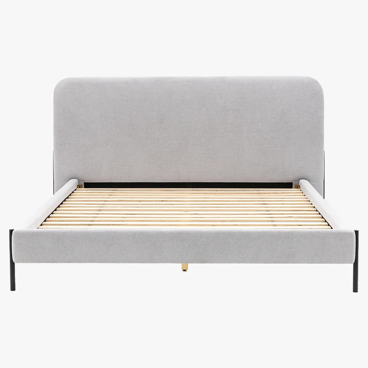 Double Bedstead with Rounded Headboard - Natural image