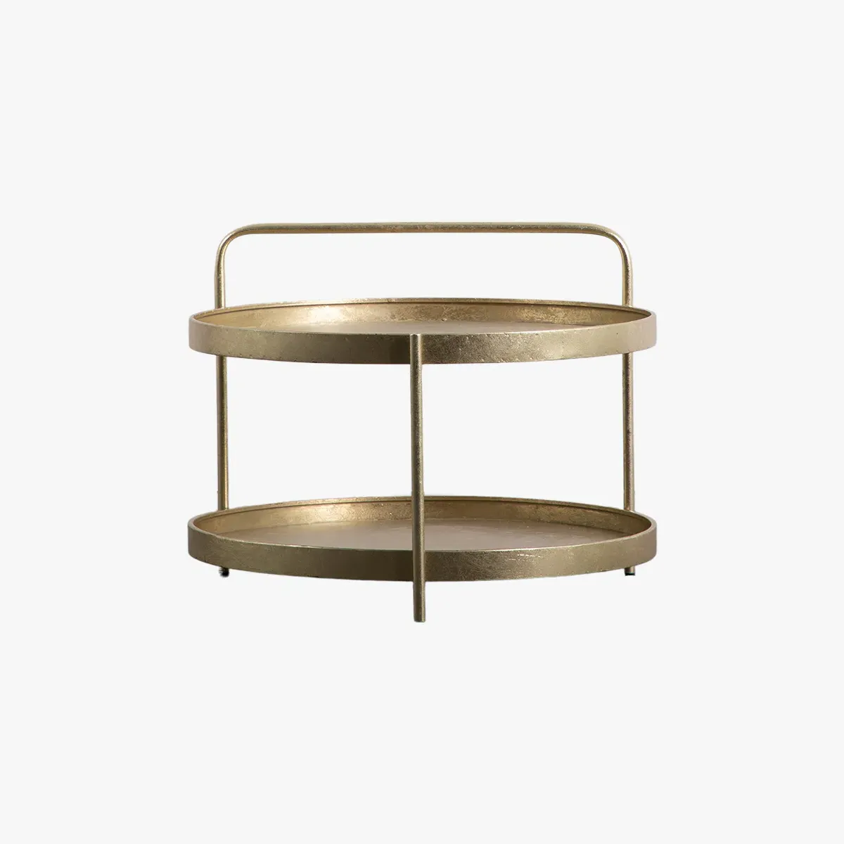 Double-Decker Coffee Table with Handle - Gold