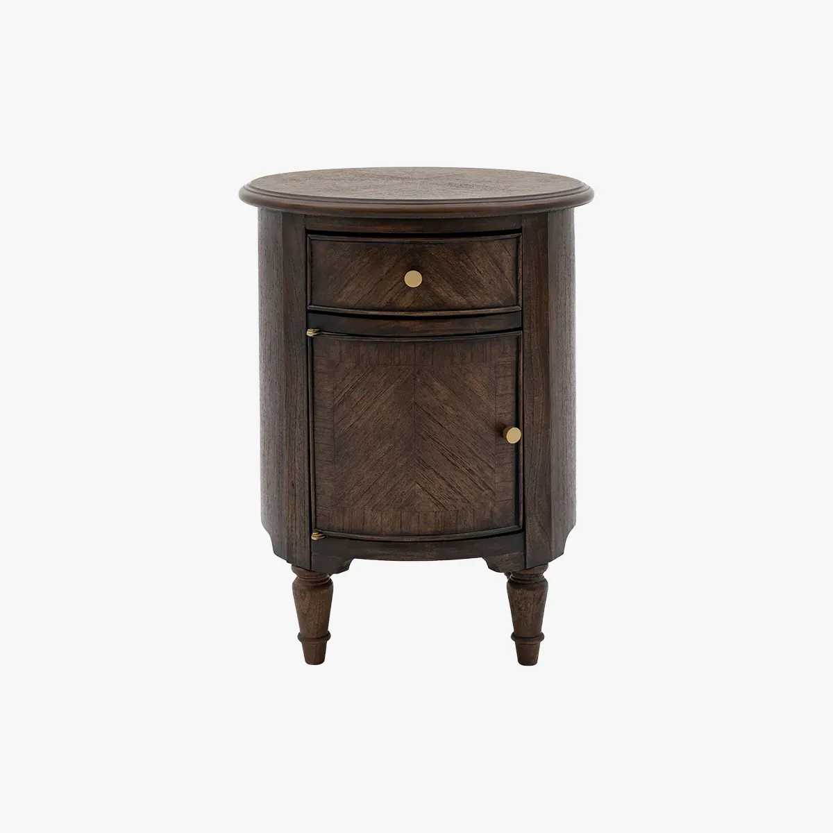Drum Side Table with Storage - Coffee, Wood image