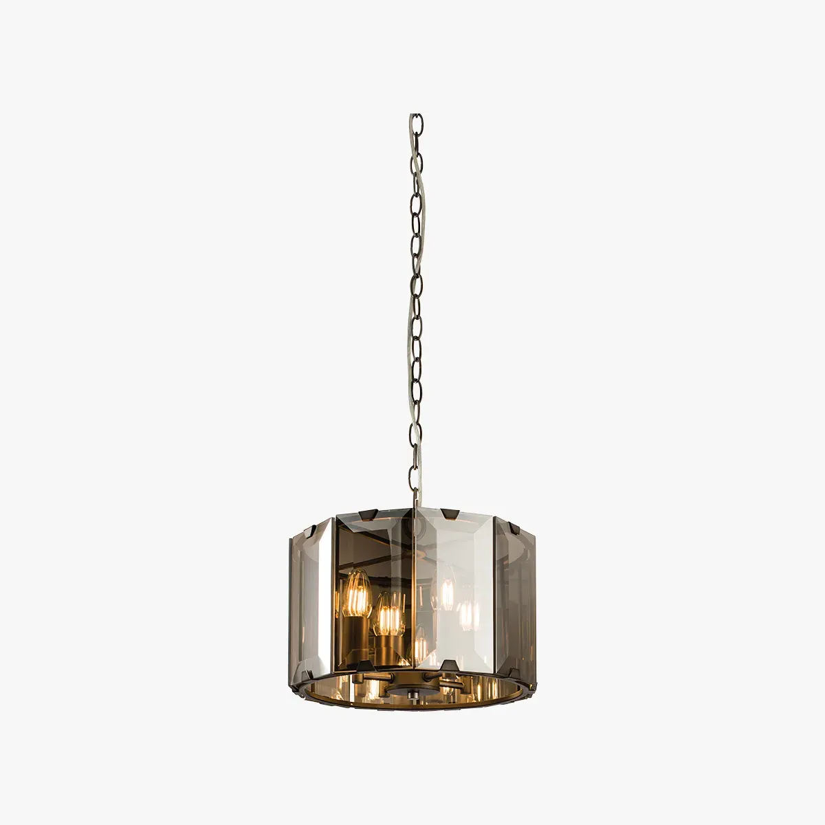 Faceted Glass Pendant Light - Grey image