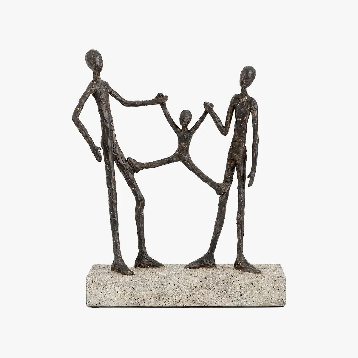 Family Sculpture with Stone Base - Bronze, Resin image