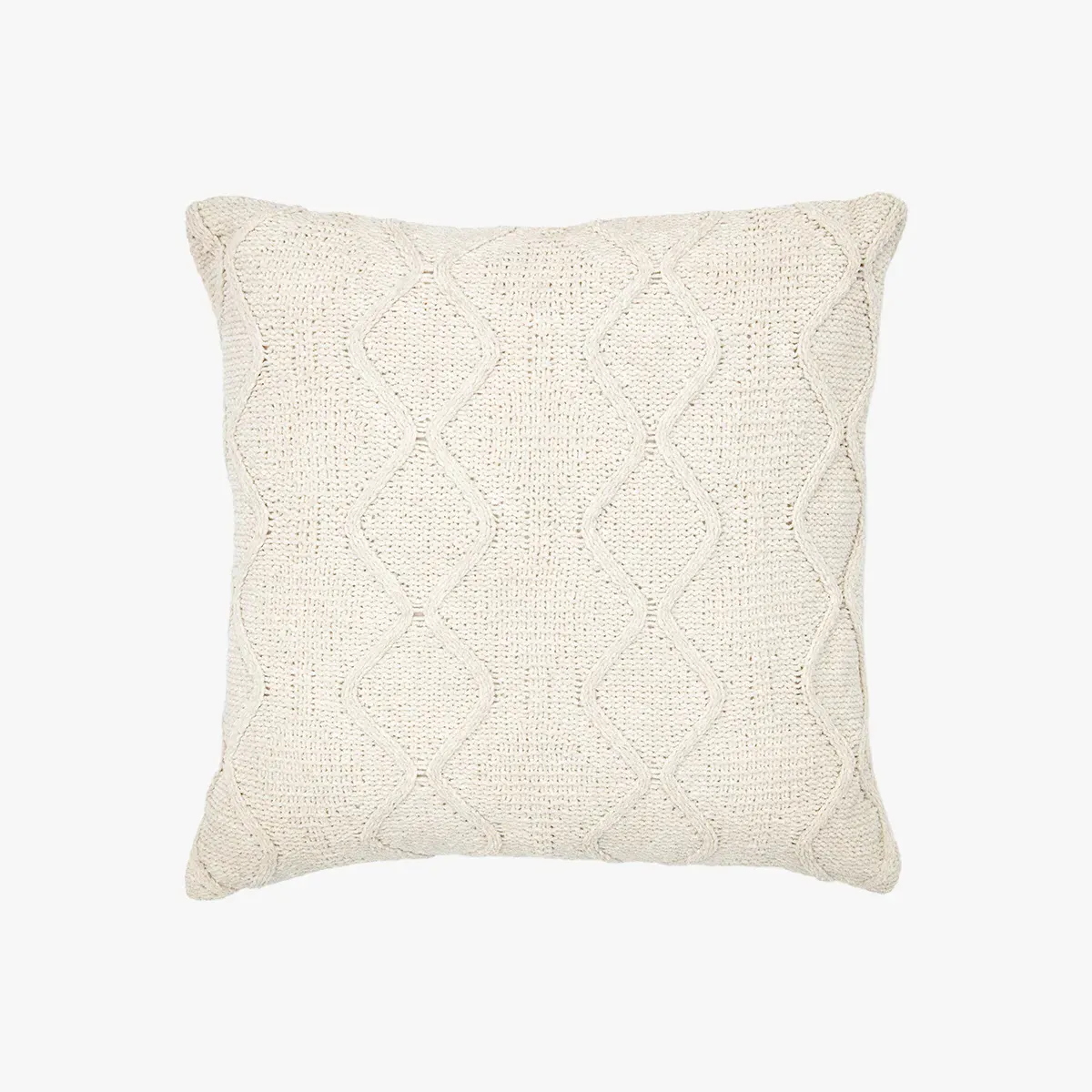 Filled Cushion Cable Knit - Cream, Chenille image