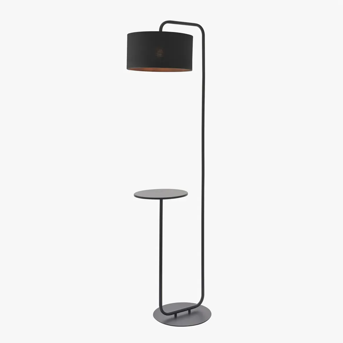 Floor Lamp with Table - Black, Metal