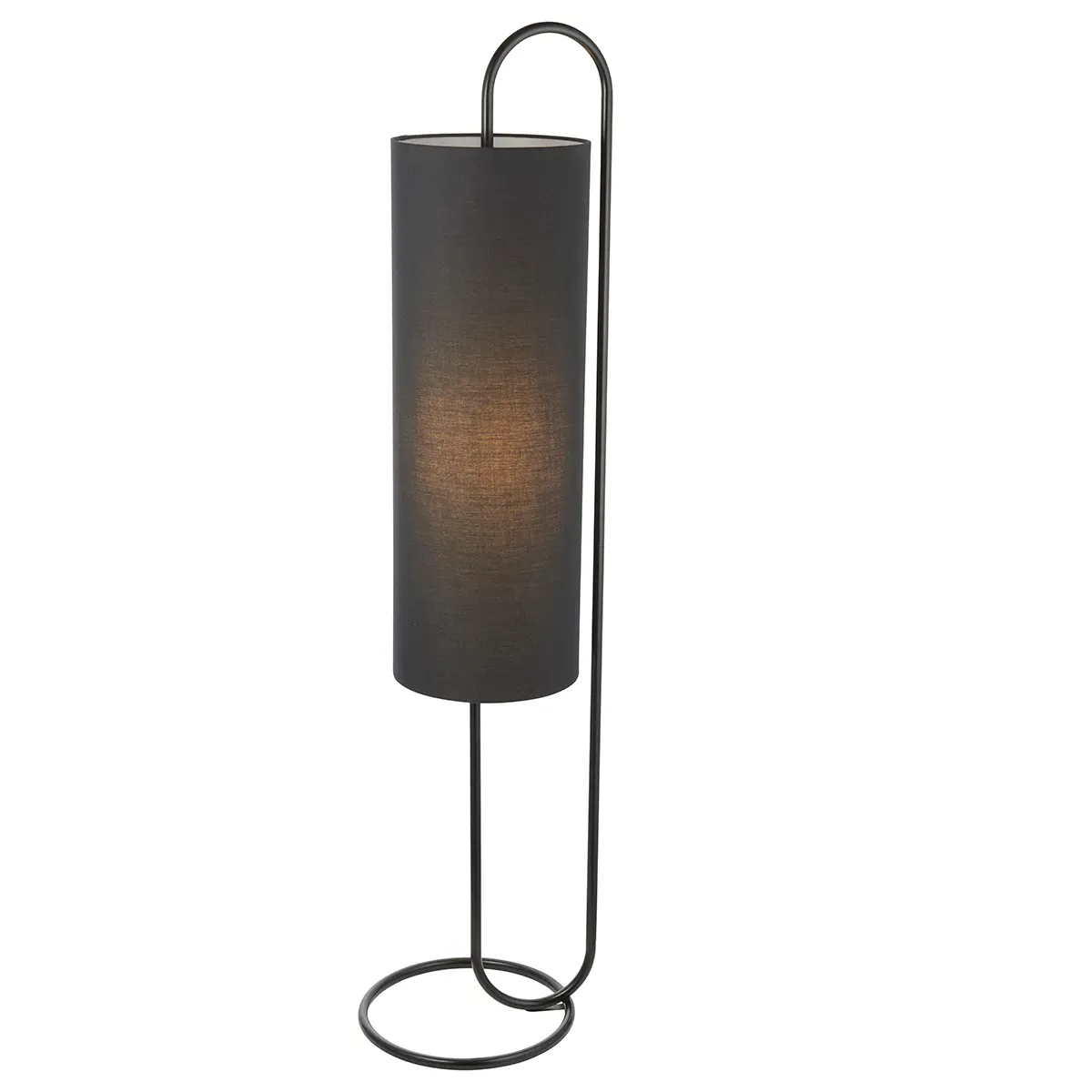 Floor Light with Fabric Shade - Black, Metal image