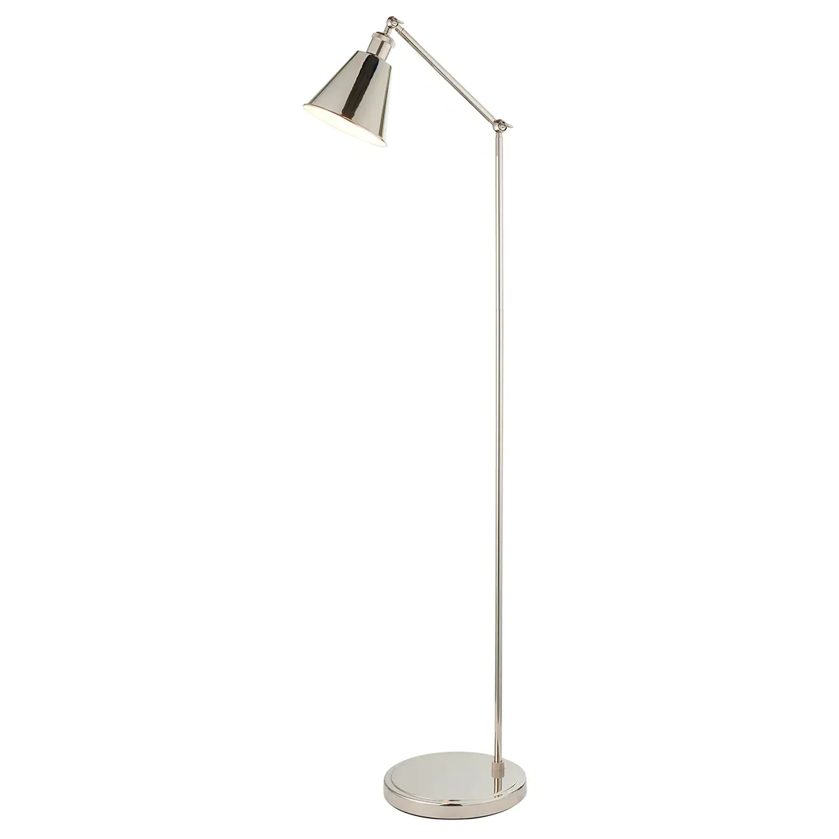Floor Light with Knurled Details - Nickel, Metal image