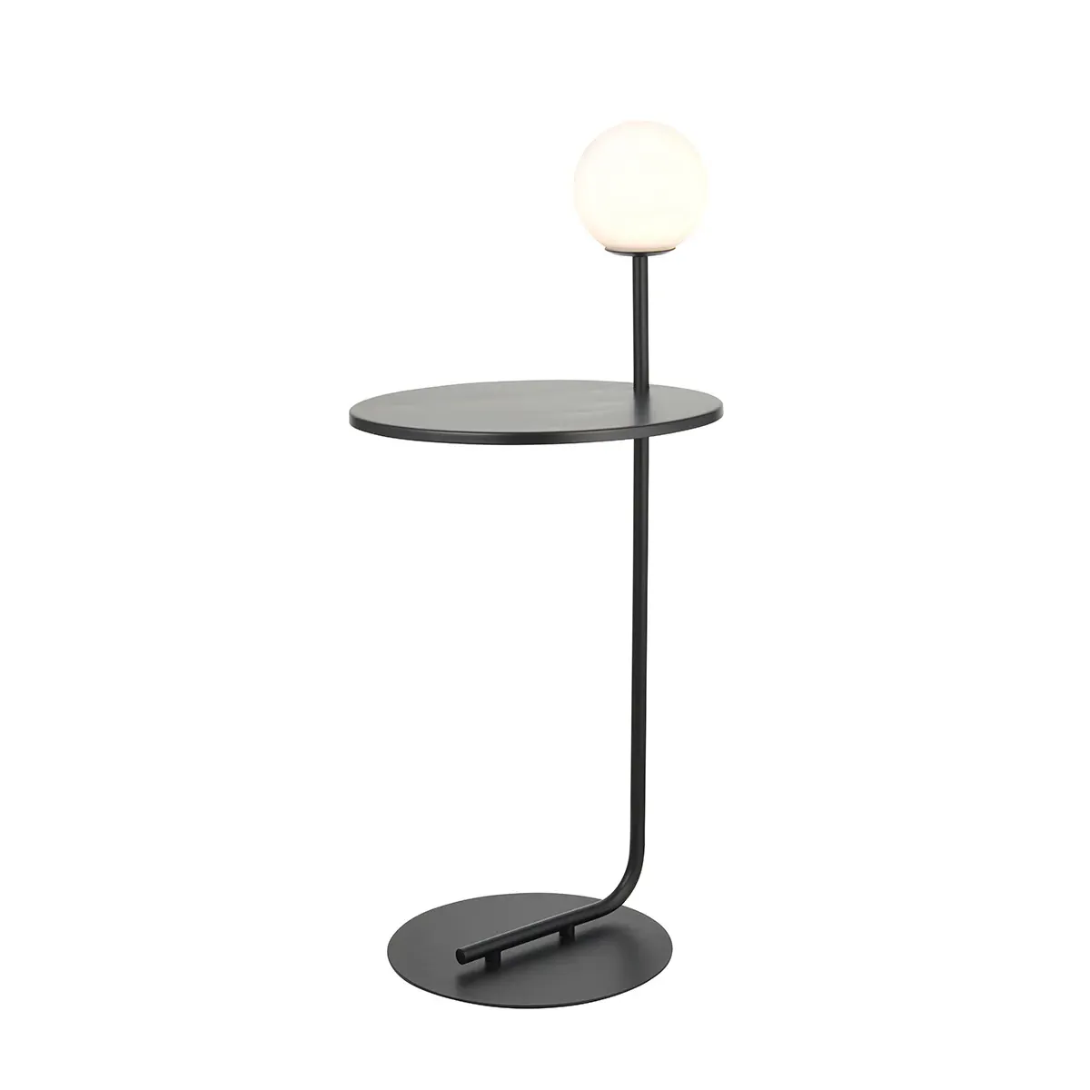 Floor Light with Opal Glass - Black, Metal