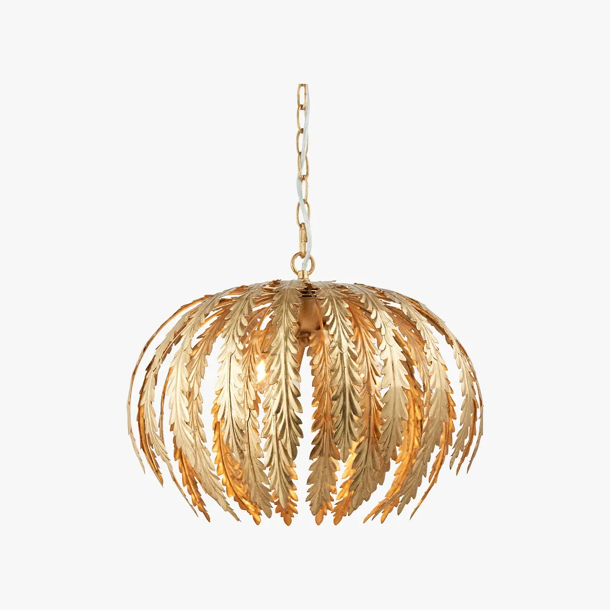 Floral Pendant Light with Chain - Gold, Metal image