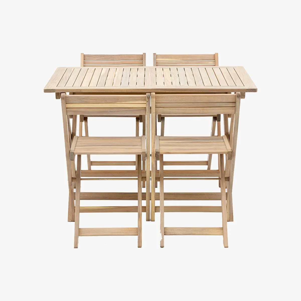 Foldaway Dining Set with Folding Chairs - Natural