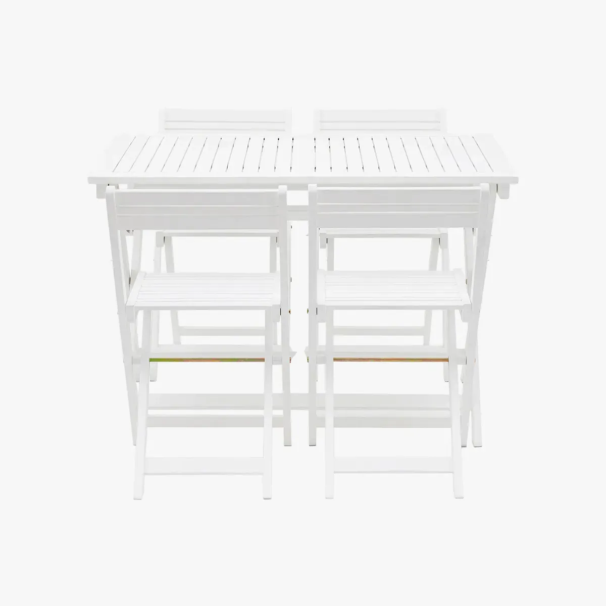 Foldaway Dining Set with Folding Chairs - White image
