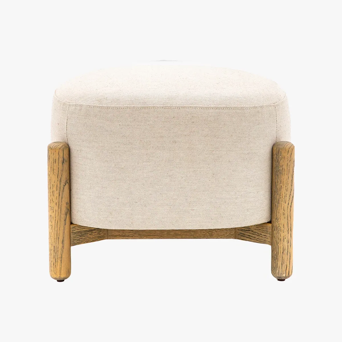 Footstool with Plush Cushioning - Natural image