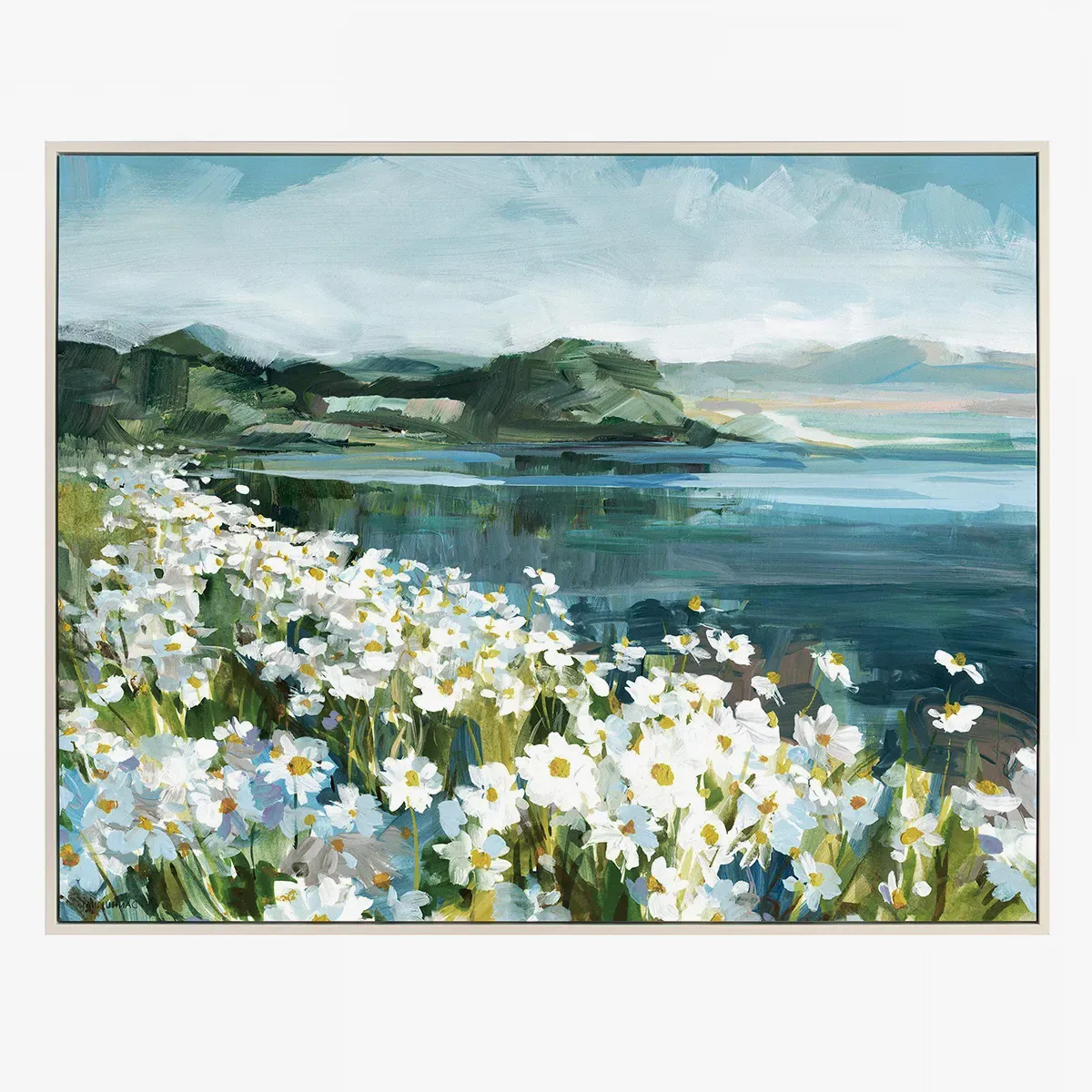 Framed Canvas Wall Art - Blue & Green