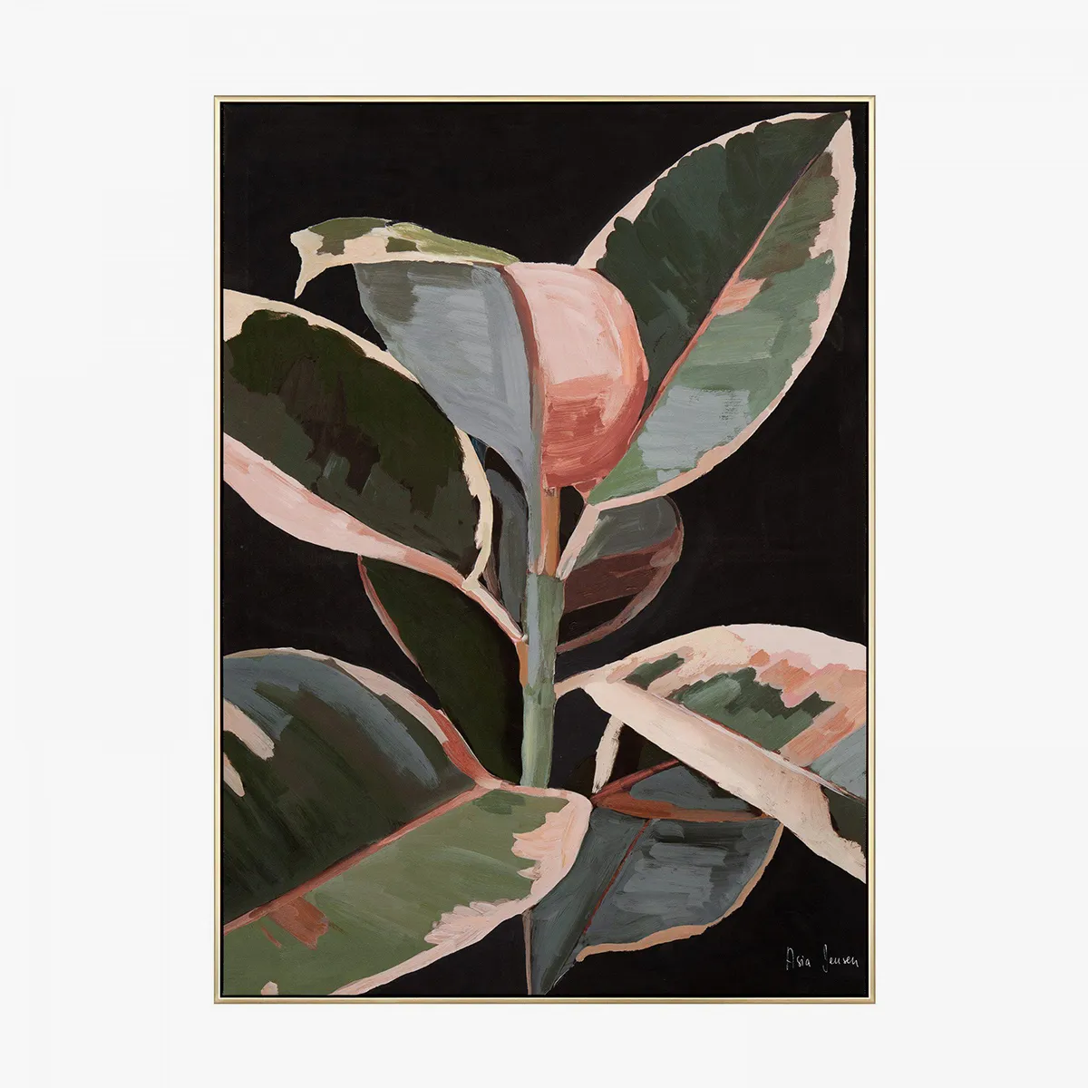 Framed Canvas Wall Art - Tropical Leaf II