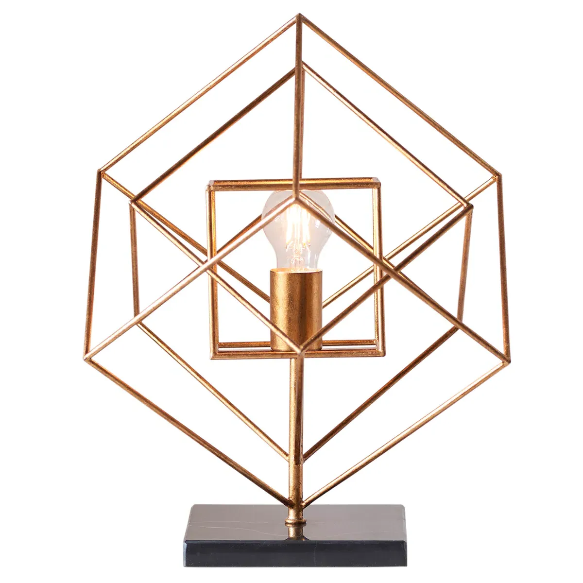 Geometric Table Lamp - Gold, Metal