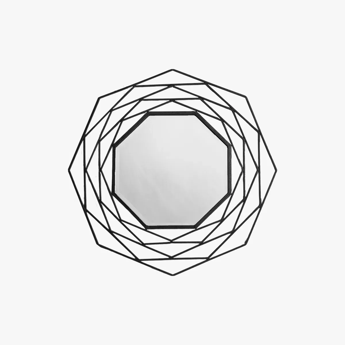 Geometric Wall Mirror - Black image