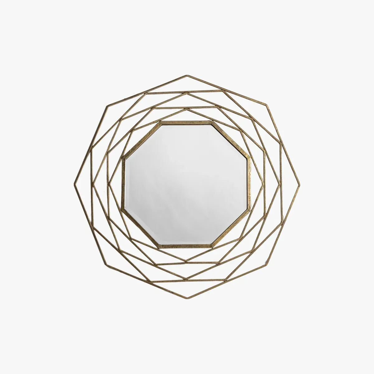 Geometric Wall Mirror - Gold