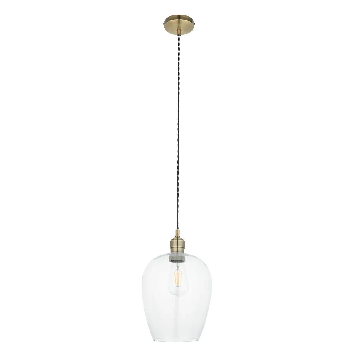 Glass Pendant Light - Brass, Metal image