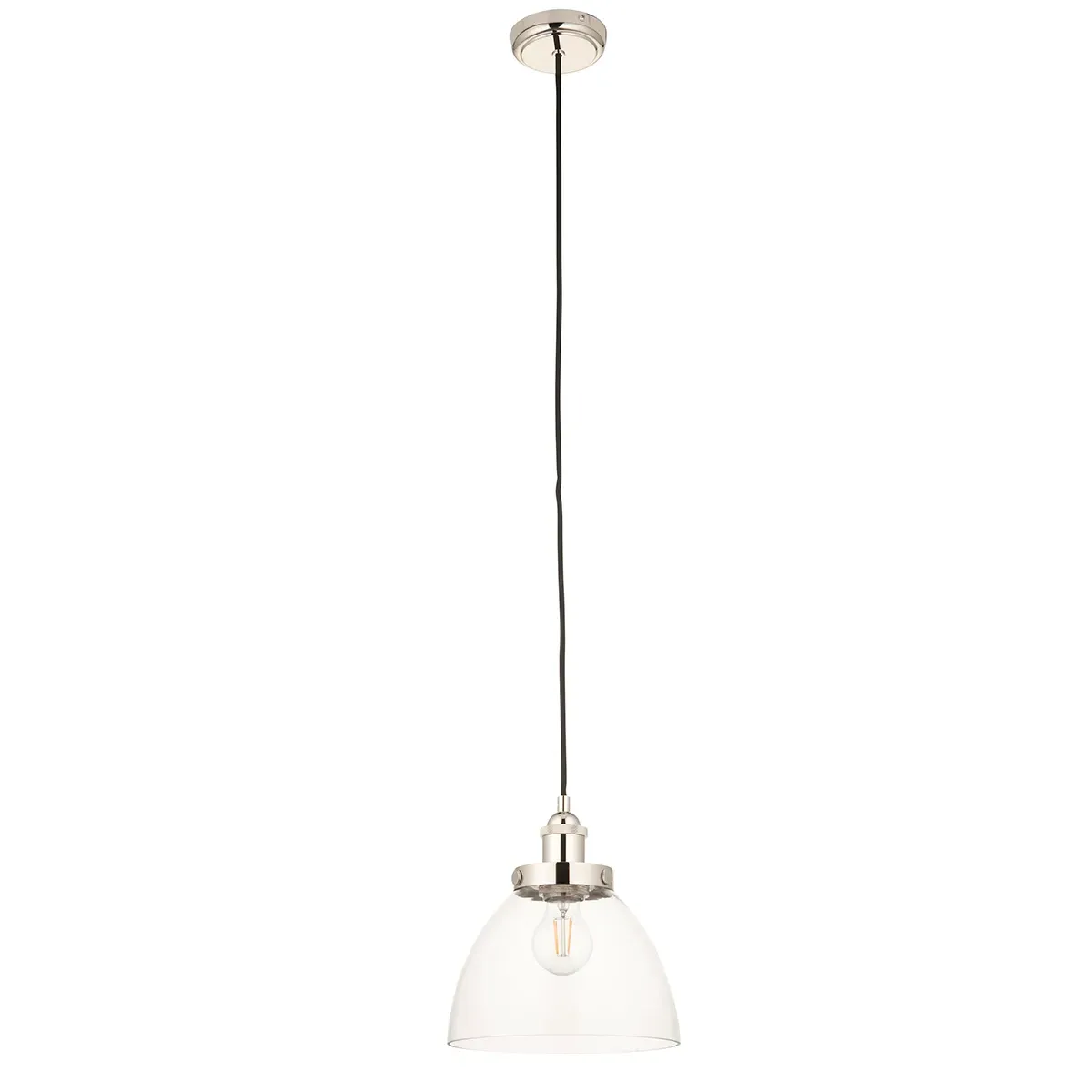 Glass Pendant Light - Nickel, Clear Glass image