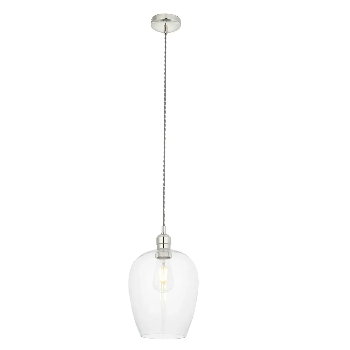 Glass Pendant Light - Nickel, Glass image