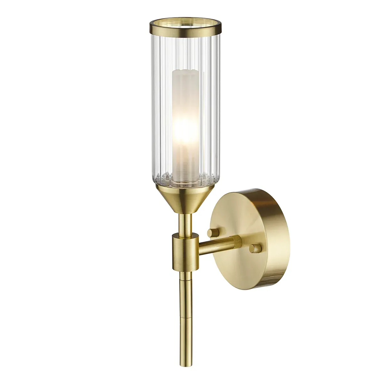Glass Wall Light - Brass, Glass image