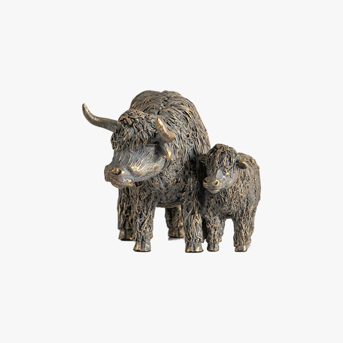 Highland Cow Set Mama & Baby - Bronze