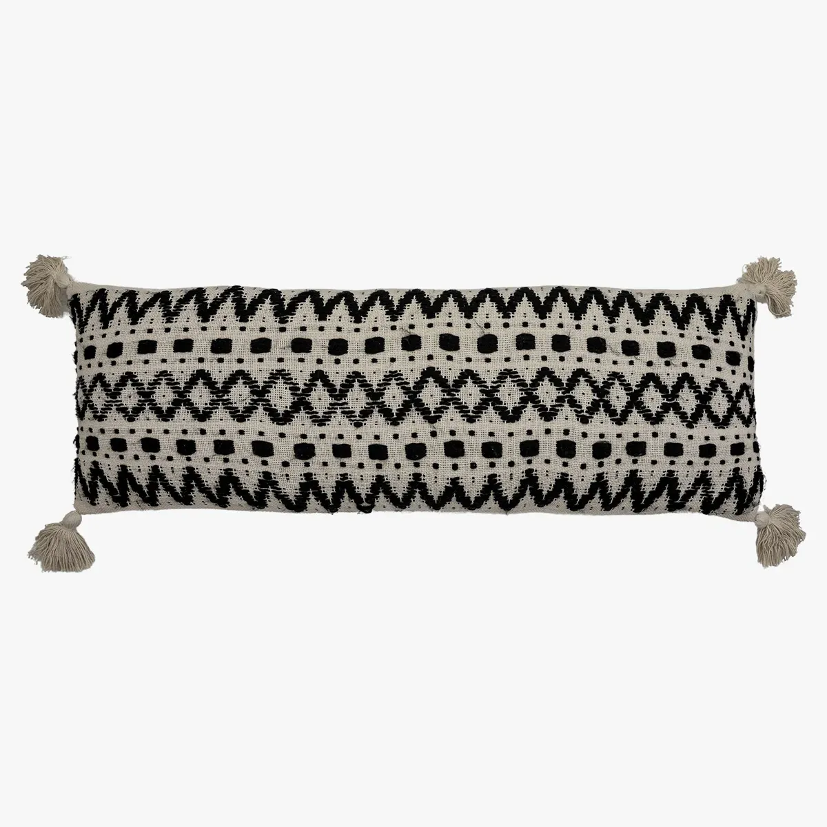Large Aztec Cushion - Black Stitched Design