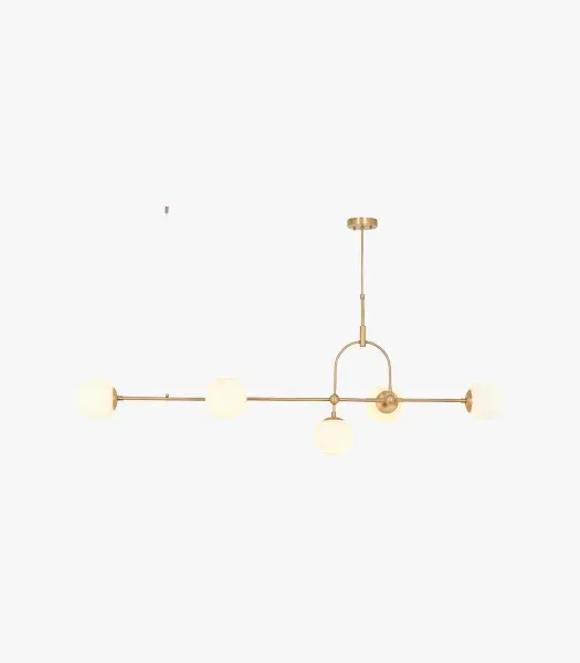 Large Bar Pendant Light - Brass, Glass