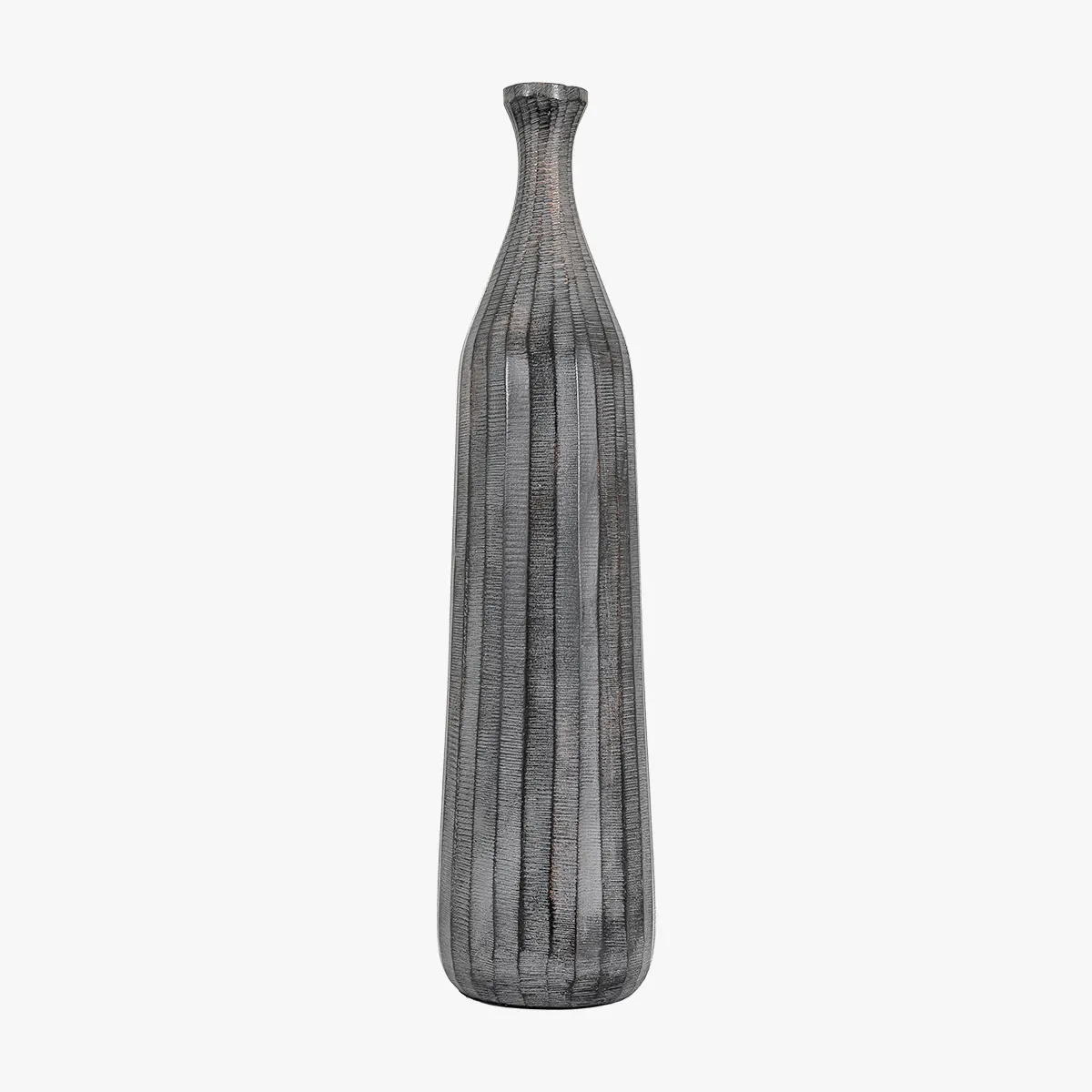 Large Bottle Vase - Grey, Aluminium