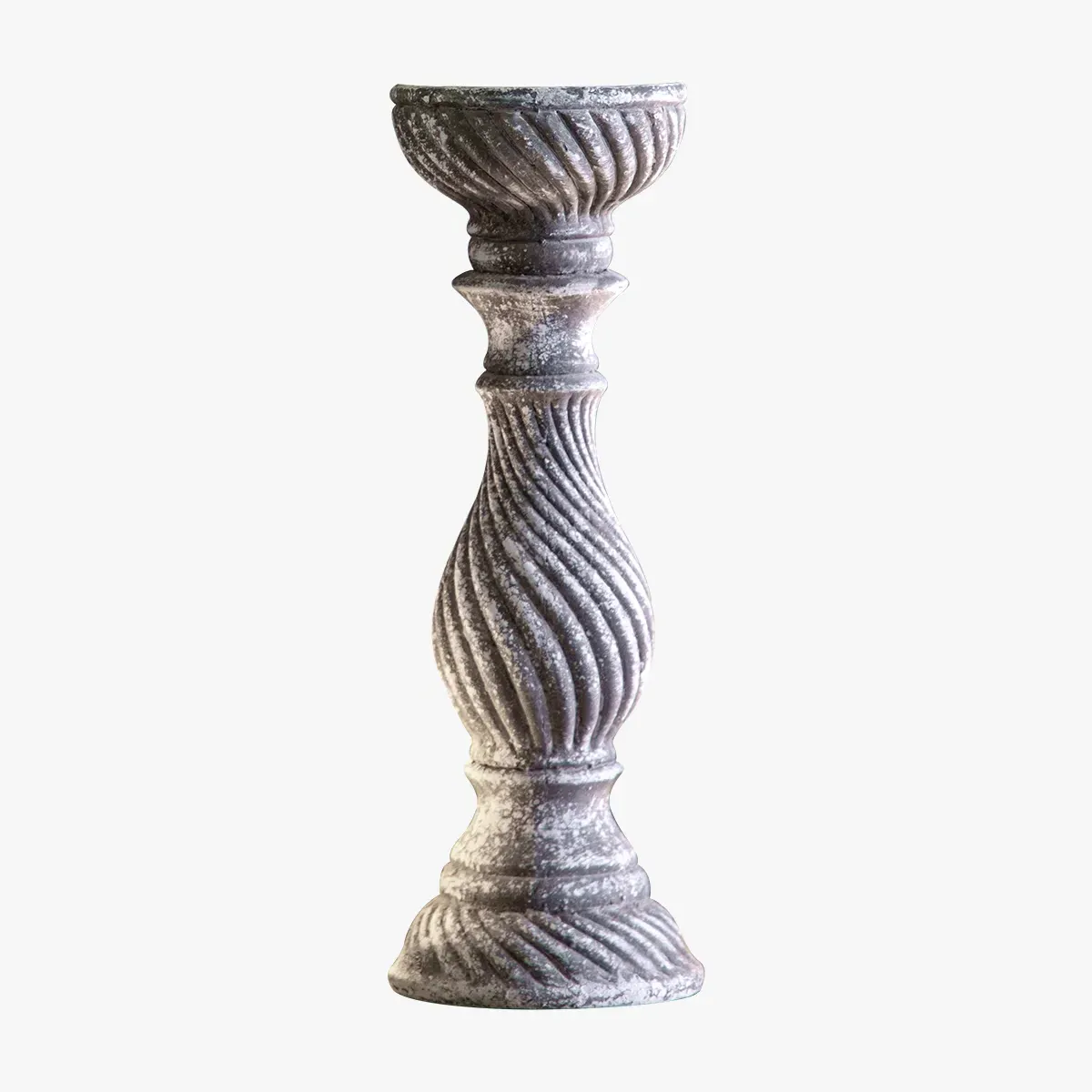 Large Candlestick Holder - Grey
