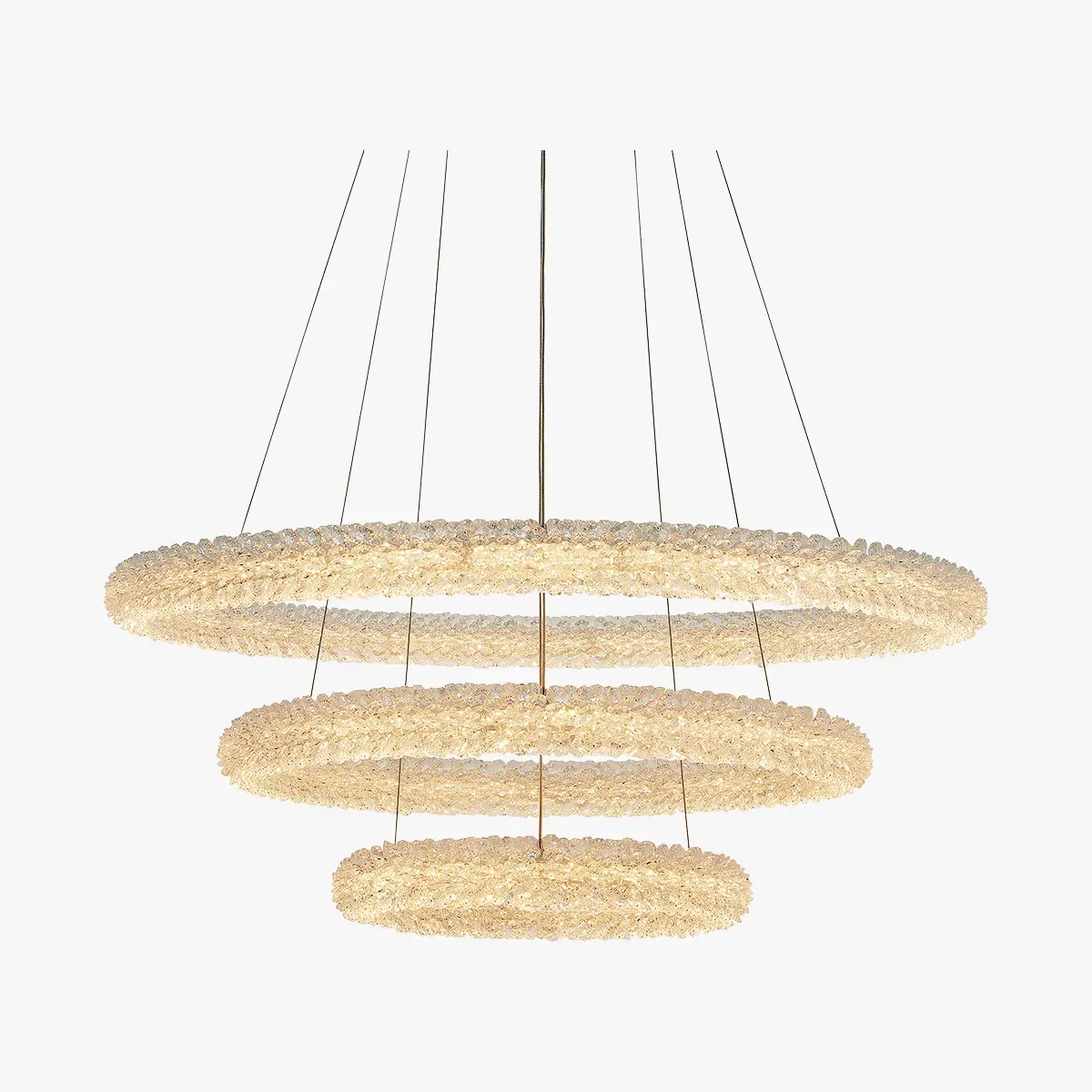 Large Crystal Chandelier - Silver, Glass