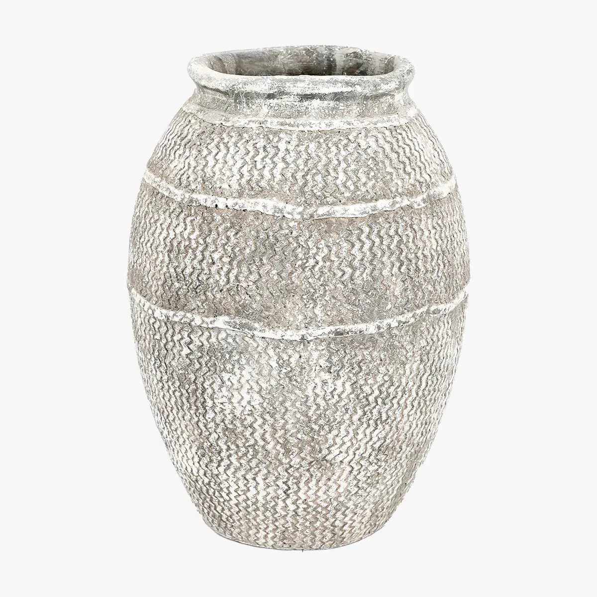 Large Decorative Vase - Antique Grey, Cement