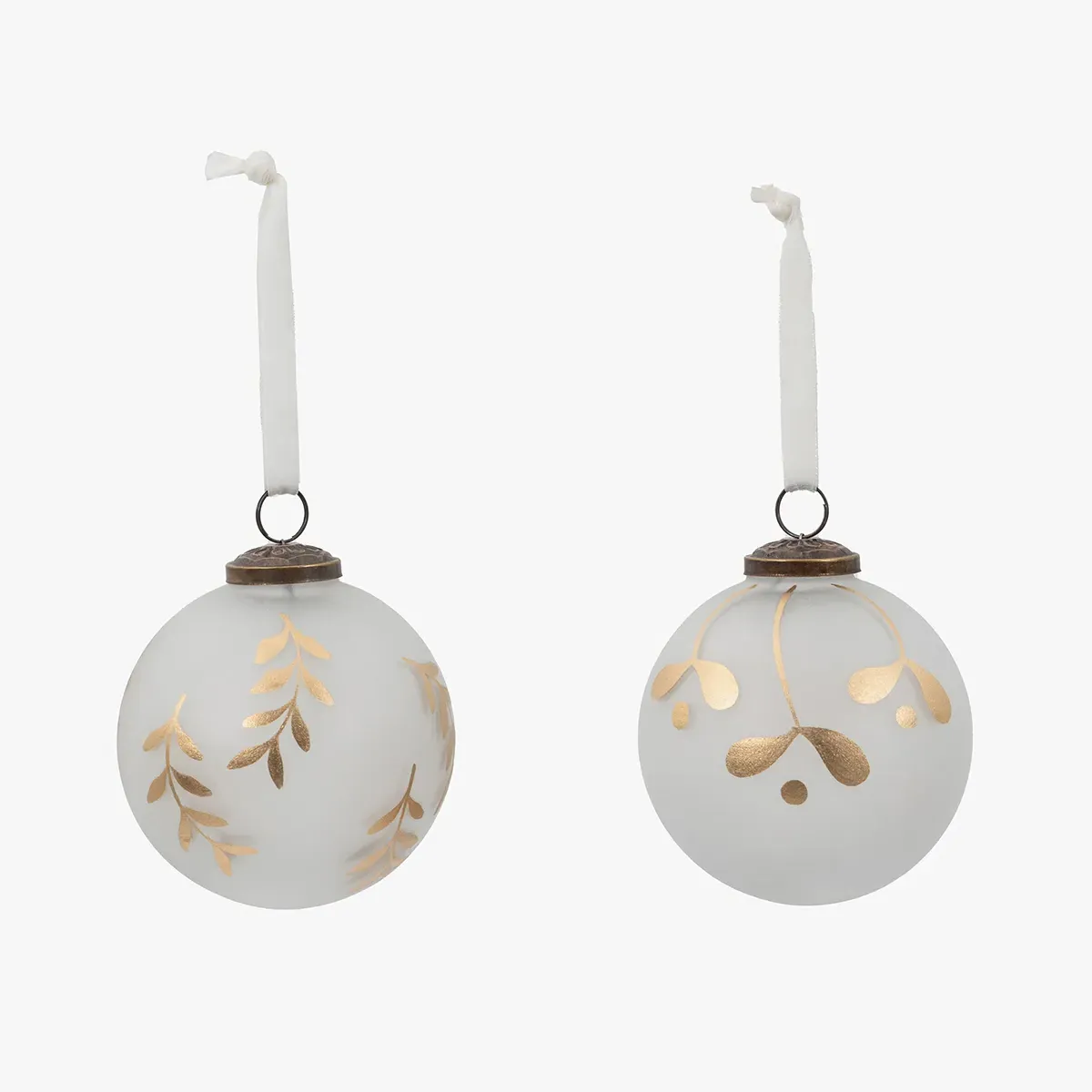 Large Frosted Baubles Set of 4 - Golden image