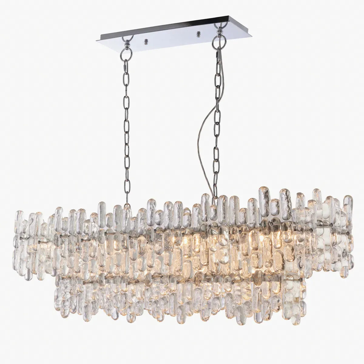 Large Glass Pendant Light - Metallic image