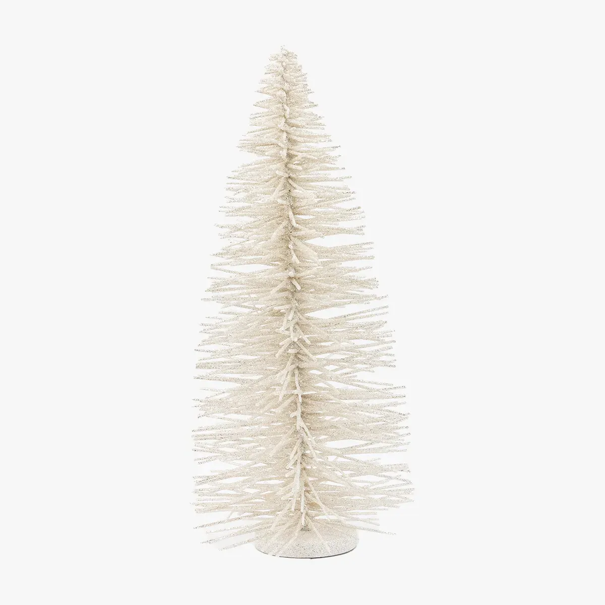 Large Glittered Brush Tree - White