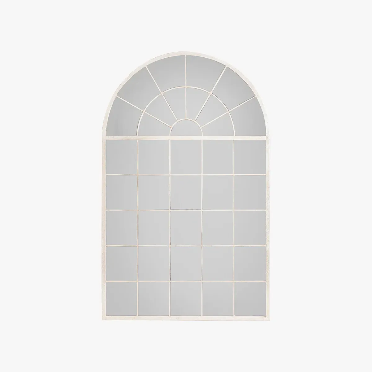 Large Leaner Mirror with Arched Frame - White image