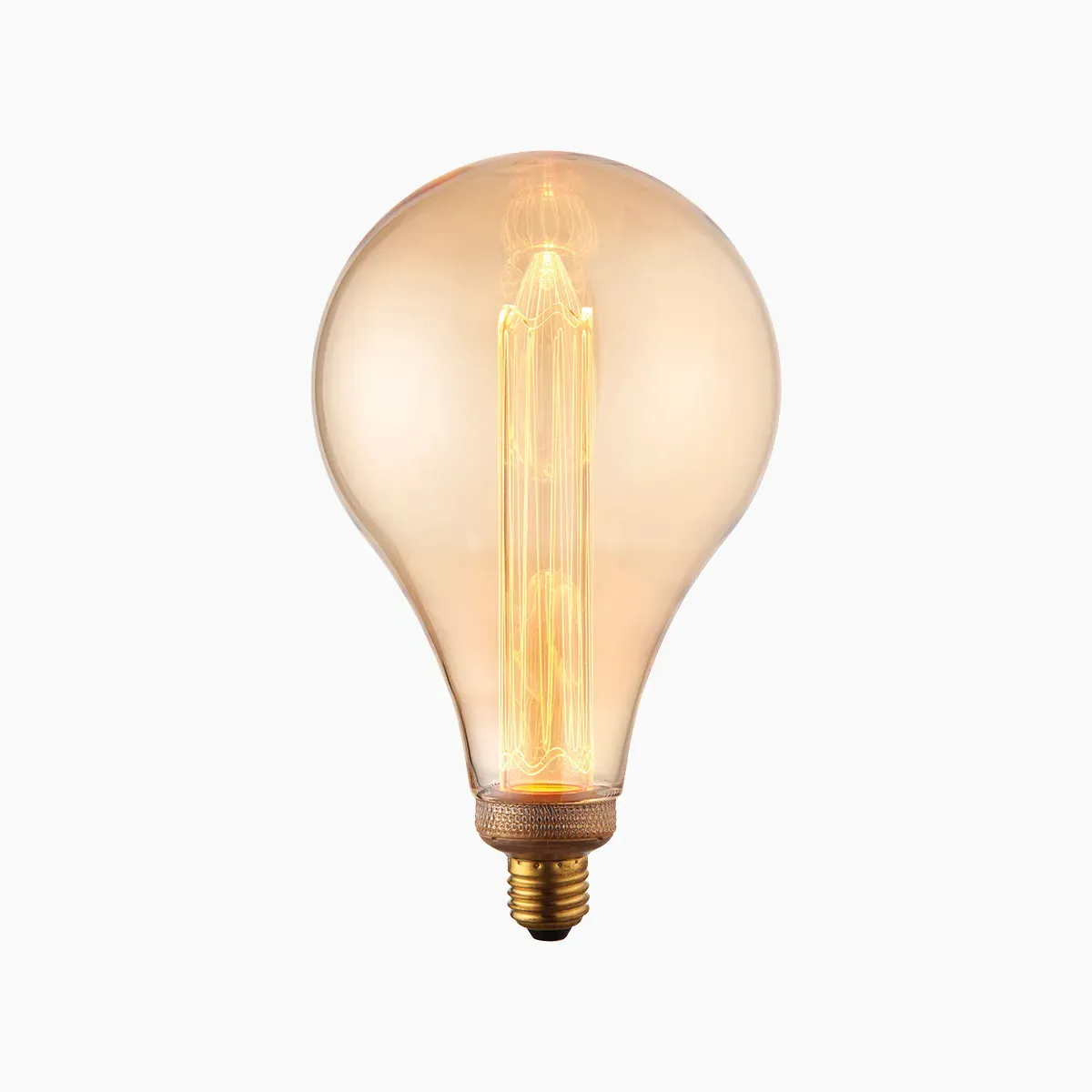 Large LED Globe Bulb - Amber, Glass image
