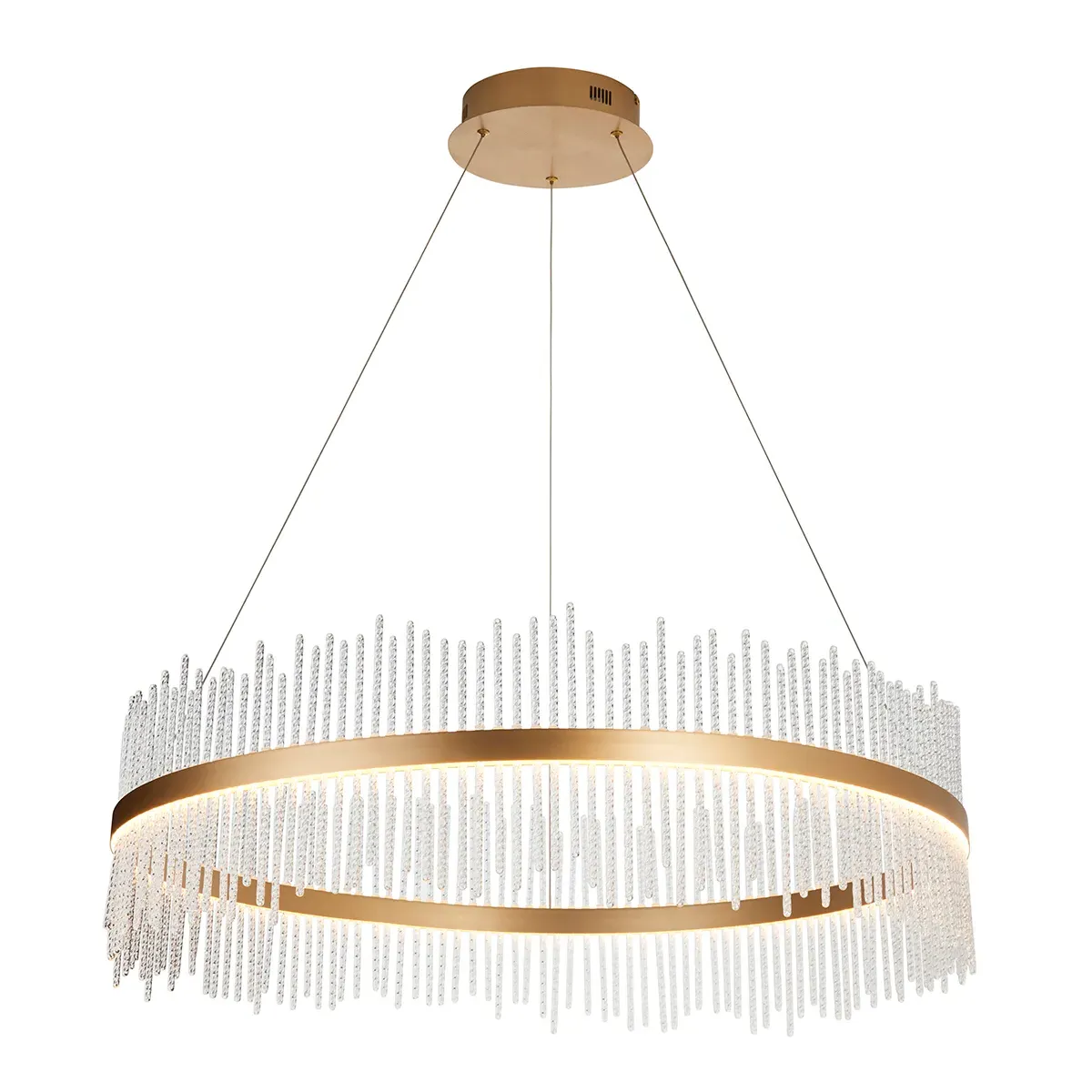 Large LED Halo Pendant Light - Gold, Metal