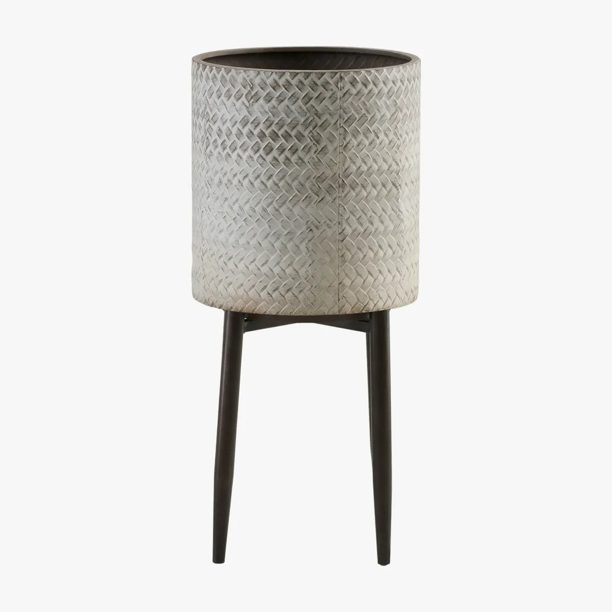 Large Metal Planter with Legs - Grey, Metal