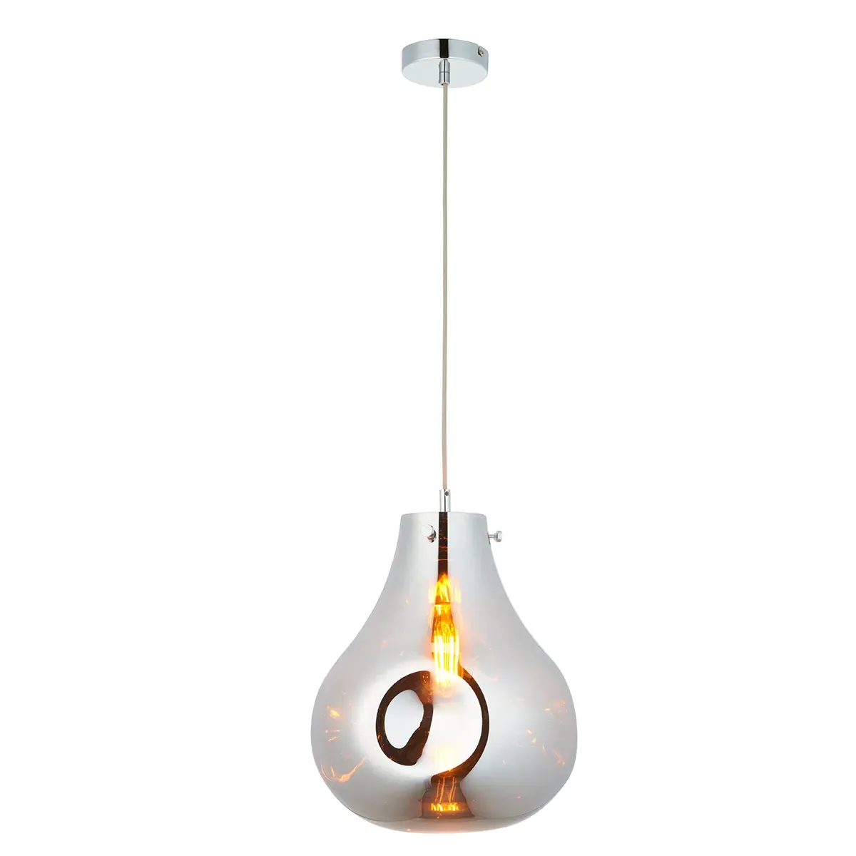 Large Pendant Light - Chrome, Glass