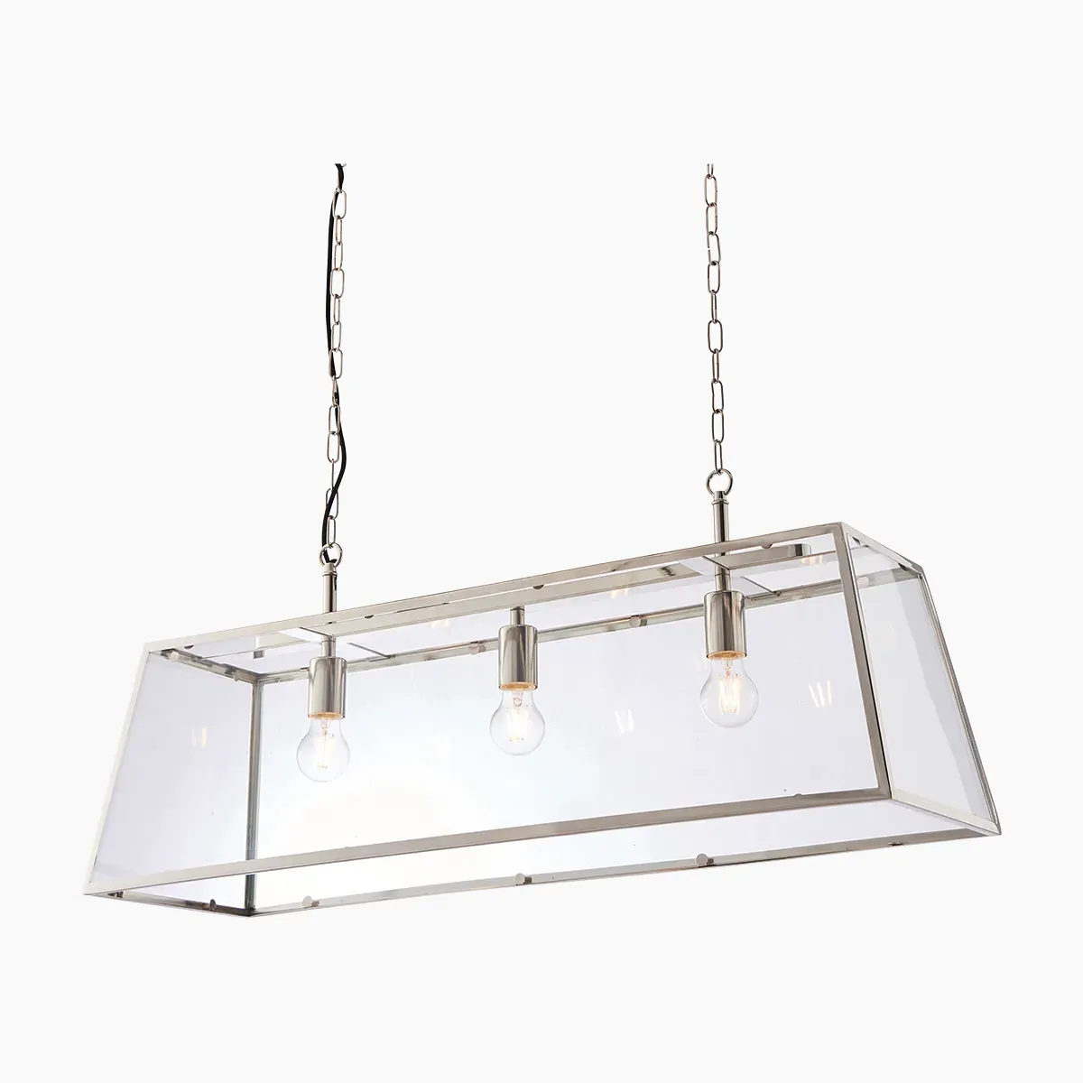 Large Pendant Light Retro Style - Nickel, Metal