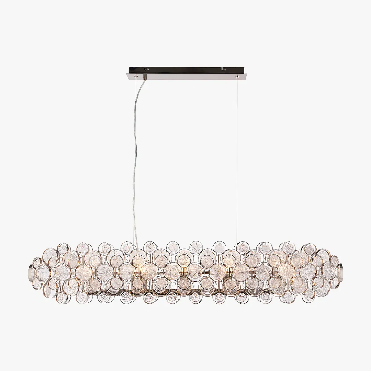 Large Pendant Light - White, Handmade Glass