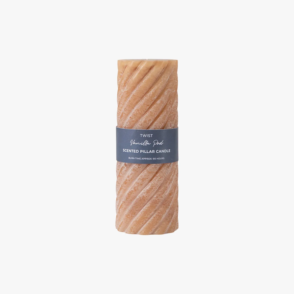 Large Pillar Candles with Twisted Grooves - Amber
