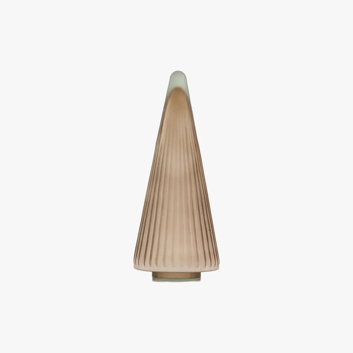 Large Ribbed Tree Decoration - Brown, Glass