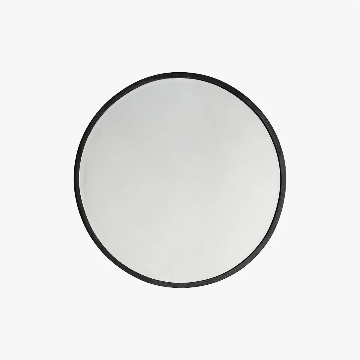 Large Round Mirror - Black, Metal