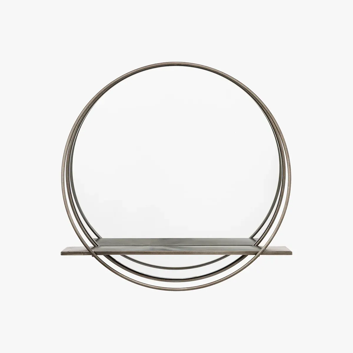 Large Round Mirror - Metallic Frame
