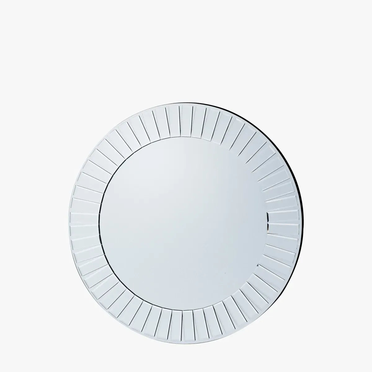 Large Round Mirror with Mosaic Frame - Silver