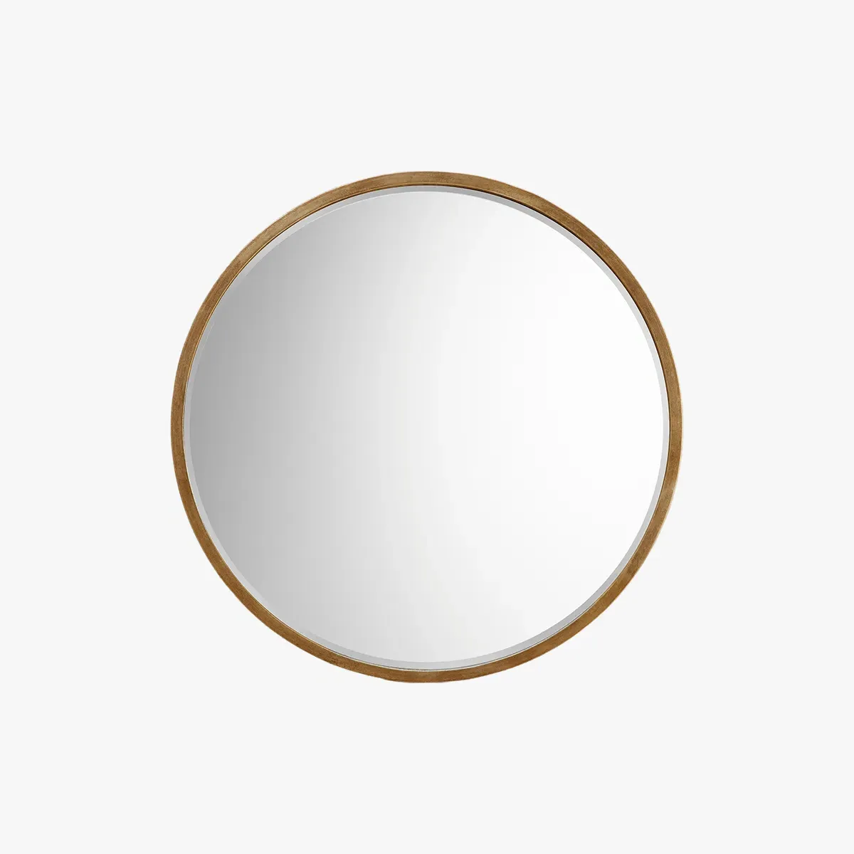 Large Round Wall Mirror - Gold, Metal