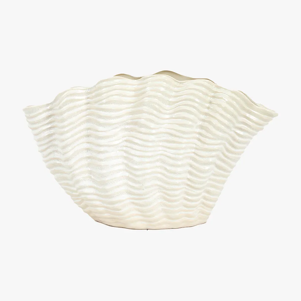 Large Shell Vase - White, Ceramic